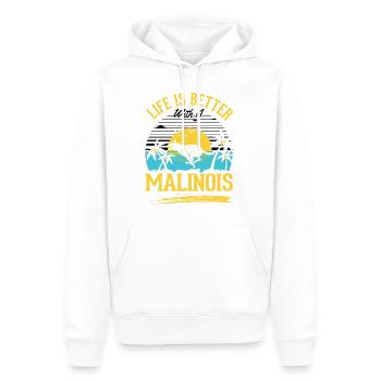 La vie est meilleure avec un Malinois - Sweat à capuche Premium bio Homme - blanc - Devant - Nico (187cm)