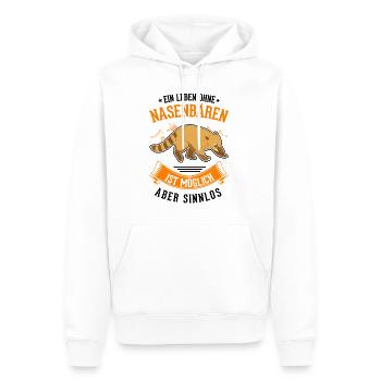 Une vie sans coatis est possible, mais inutile - Sweat à capuche Premium bio Homme - blanc - Devant - Nico (187cm)