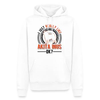 Ich mag einfach Akita Inus - Männer Premium Bio Hoodie - Weiß - Vorne - Nico (187cm)