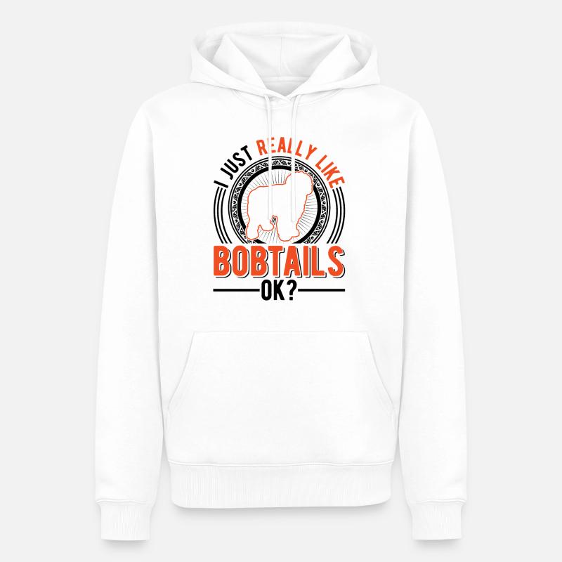Ich mag einfach Bobtails - Männer Premium Bio Hoodie - Weiß