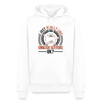 Setter anglais Englischer Setter - Sweat à capuche Premium bio Homme - blanc - Devant - Nico (187cm)