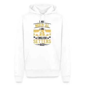 I was normal 2 English Setters ago - Männer Premium Bio Hoodie - Weiß - Vorne - Nico (187cm)