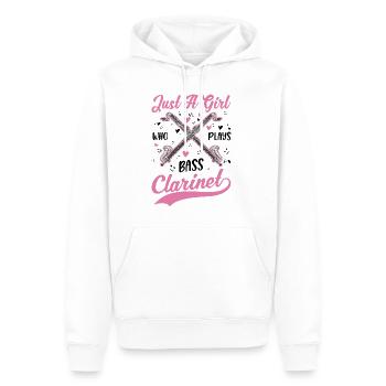 Clarinettiste basse - Sweat à capuche Premium bio Homme - blanc - Devant - Nico (187cm)