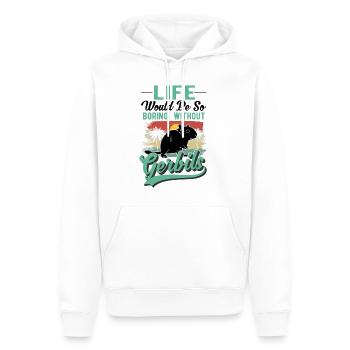 Gerbille Cadeau Rat de course mongol Gerbille - Sweat à capuche Premium bio Homme - blanc - Devant - Nico (187cm)