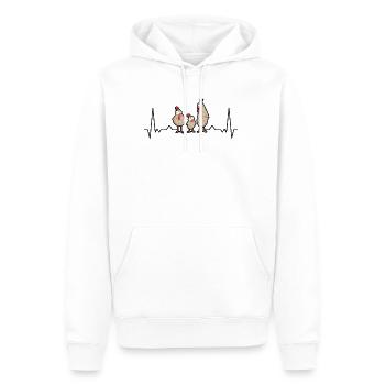Poulets Heartbeat Chicken Farmer - Sweat à capuche Premium bio Homme - blanc - Devant - Nico (187cm)