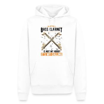 Clarinette basse Clarinettiste basse amateur - Sweat à capuche Premium bio Homme - blanc - Devant - Nico (187cm)