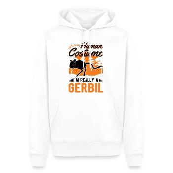 Gerbille Costume Humain Rennmaus - Sweat à capuche Premium bio Homme - blanc - Devant - Nico (187cm)
