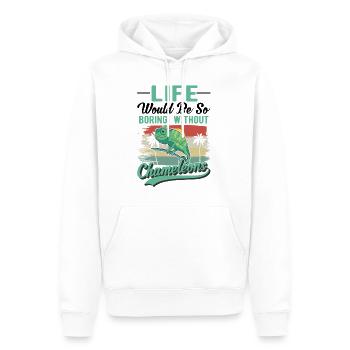 Caméléon Cadeau Caméléon - Sweat à capuche Premium bio Homme - blanc - Devant - Nico (187cm)