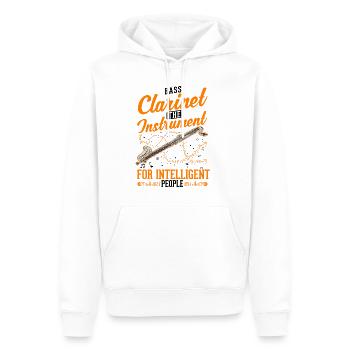 Clarinette basse cadeau Clarinettiste basse - Sweat à capuche Premium bio Homme - blanc - Devant - Nico (187cm)