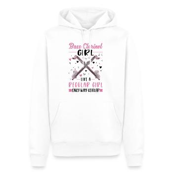 Clarinettiste basse - Sweat à capuche Premium bio Homme - blanc - Devant - Nico (187cm)