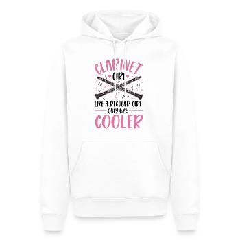 Clarinette Clarinettiste - Sweat à capuche Premium bio Homme - blanc - Devant - Nico (187cm)