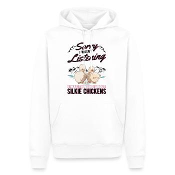 Silk Chicken Cadeau Silkie Chicken Silkie Chicken - Sweat à capuche Premium bio Homme - blanc - Devant - Nico (187cm)
