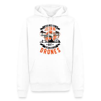 Drone Pilot Gift Drone Quadcopter - Men’s Premium Organic Hoodie - white - Front - Nico (187cm)