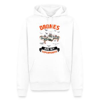 Les drones sont ma superpuissance Drone Drone Pilot - Sweat à capuche Premium bio Homme - blanc - Devant - Nico (187cm)