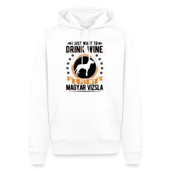 Magyar Vizsla and wine - Men’s Premium Organic Hoodie - white - Front - Nico (187cm)