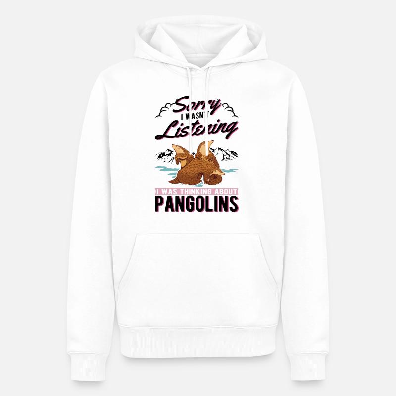 Pangolin Cadeau Pangolin - Sweat à capuche Premium bio Homme - blanc