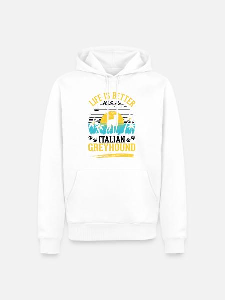 Italienischer Windhund Geschenk - Männer Premium Bio Hoodie - Weiß