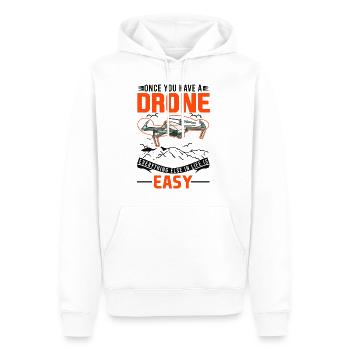 Drohne Drohnenpilot Quadrocopter - Männer Premium Bio Hoodie - Weiß - Vorne - Nico (187cm)