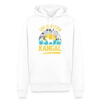 La vie est meilleure avec un Kangal - Sweat à capuche Premium bio Homme - blanc - Devant - Nico (187cm)