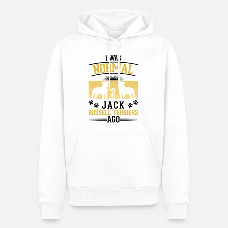 Jack Russell Terrier Cadeau - Sweat à capuche Premium bio Homme - blanc