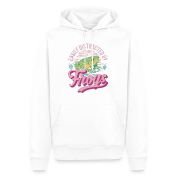 Easily distracted by Frogs Frosch - Männer Premium Bio Hoodie - Weiß - Vorne - Nico (187cm)
