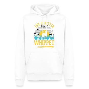 La vie est meilleure avec un whippet - Sweat à capuche Premium bio Homme - blanc - Devant - Nico (187cm)