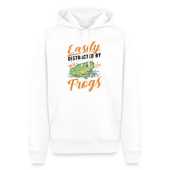 Easily distracted by Frogs Frosch - Männer Premium Bio Hoodie - Weiß - Vorne - Nico (187cm)