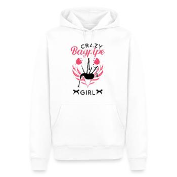 Crazy Bagpipe Girl - Sweat à capuche Premium bio Homme - blanc - Devant - Nico (187cm)