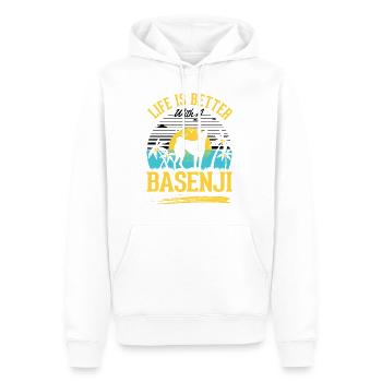 La vie est meilleure avec un Basenji - Sweat à capuche Premium bio Homme - blanc - Devant - Nico (187cm)