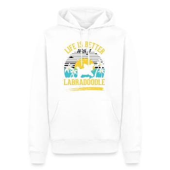 Life is better with a Labradoodle - Men’s Premium Organic Hoodie - white - Front - Nico (187cm)