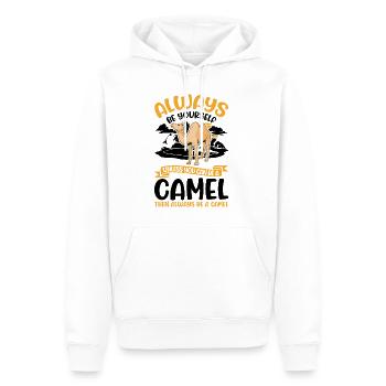 Soyez toujours vous-même Camel Big Camel Camel - Sweat à capuche Premium bio Homme - blanc - Devant - Nico (187cm)