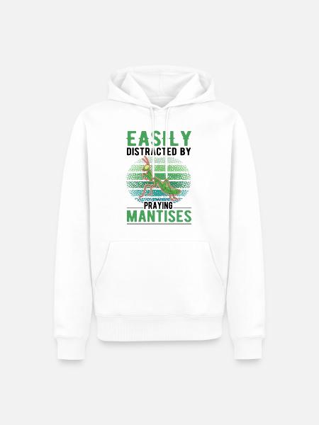Gottesanbeterin Praying Mantis Fangschrecke - Men’s Premium Organic Hoodie - white