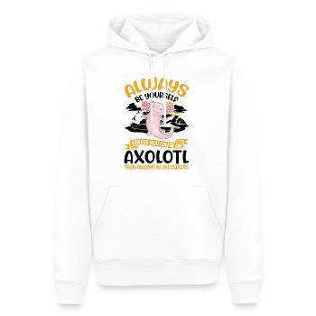 Always be yourself Axolotl - Männer Premium Bio Hoodie - Weiß - Vorne - Nico (187cm)