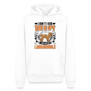 Thérapie Labradoodle - Sweat à capuche Premium bio Homme - blanc - Devant - Nico (187cm)
