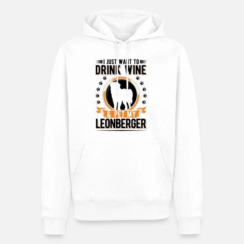 Leonberg et le vin - Sweat à capuche Premium bio Homme - blanc