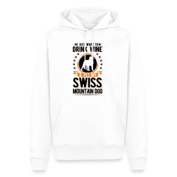 Bouvier suisse et vin - Sweat à capuche Premium bio Homme - blanc - Devant - Nico (187cm)