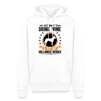 Hollandse Herder et le vin - Sweat à capuche Premium bio Homme - blanc - Devant - Nico (187cm)