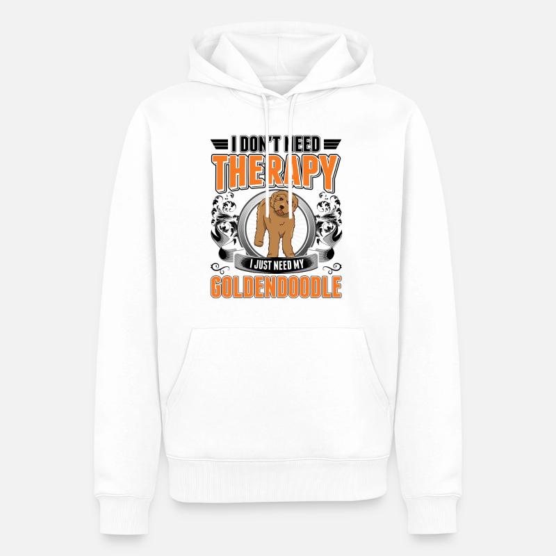 Thérapie Goldendoodle - Sweat à capuche Premium bio Homme - blanc
