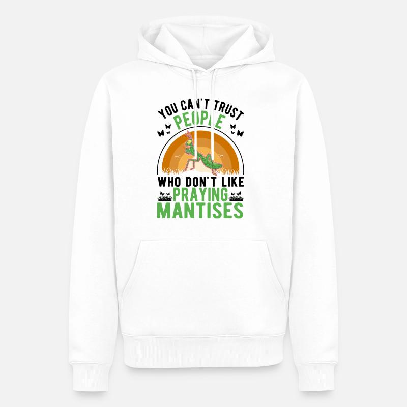 Gottesanbeterin Geschenk Mantis Fangschrecke - Männer Premium Bio Hoodie - Weiß