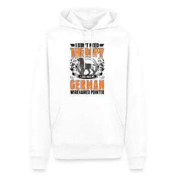 Thérapie allemande à poil dur - Sweat à capuche Premium bio Homme - blanc - Devant - Nico (187cm)