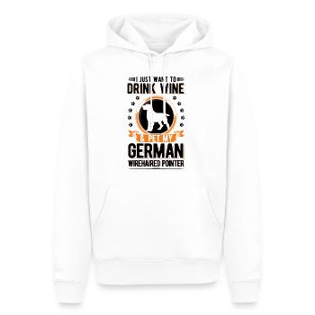 Vin allemand à poil dur - Sweat à capuche Premium bio Homme - blanc - Devant - Nico (187cm)