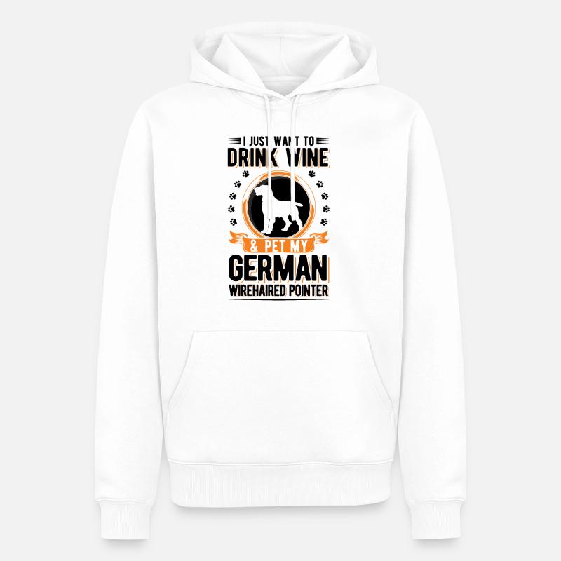 Deutsch Drahthaar Wein - Männer Premium Bio Hoodie - Weiß