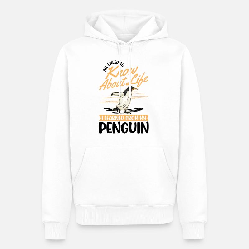Pinguin Geschenk Penguin - Männer Premium Bio Hoodie - Weiß