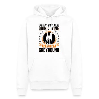 Windhund und Wein Greyhound Galgo - Männer Premium Bio Hoodie - Weiß - Vorne - Nico (187cm)