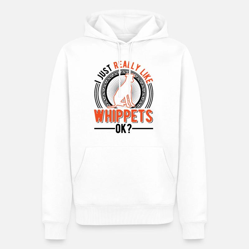 J’aime juste les whippets - Sweat à capuche Premium bio Homme - blanc