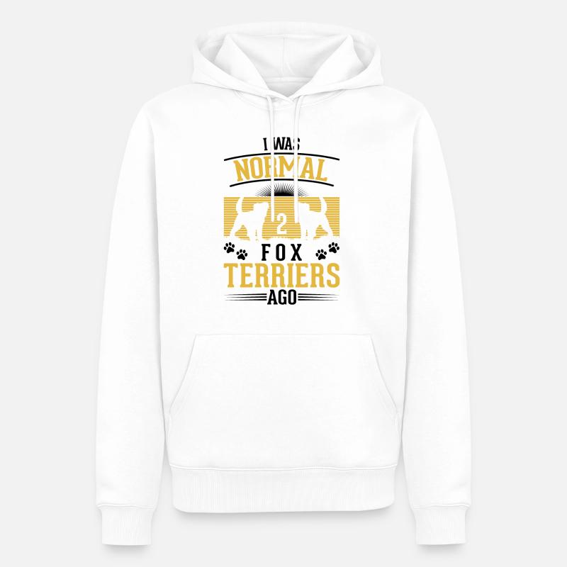 Foxterrier Drahthaar Geschenk - Männer Premium Bio Hoodie - Weiß