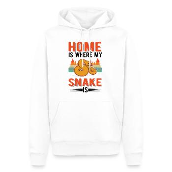 Zuhause ist wo meine Schlange ist - Männer Premium Bio Hoodie - Weiß - Vorne - Nico (187cm)