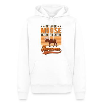 Moose Gift Moose Antlers Scandinavia - Men’s Premium Organic Hoodie - white - Front - Nico (187cm)