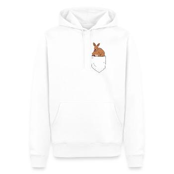 Känguru in Brusttasche Australien - Männer Premium Bio Hoodie - Weiß - Vorne - Nico (187cm)