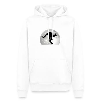 Kangaroo, Moon, Australia, Kangaroo - Men’s Premium Organic Hoodie - white - Front - Nico (187cm)